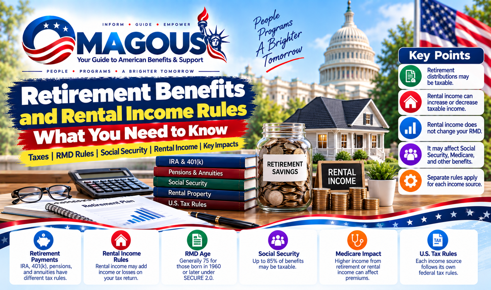 Retirement Benefits and Rental Income Rules