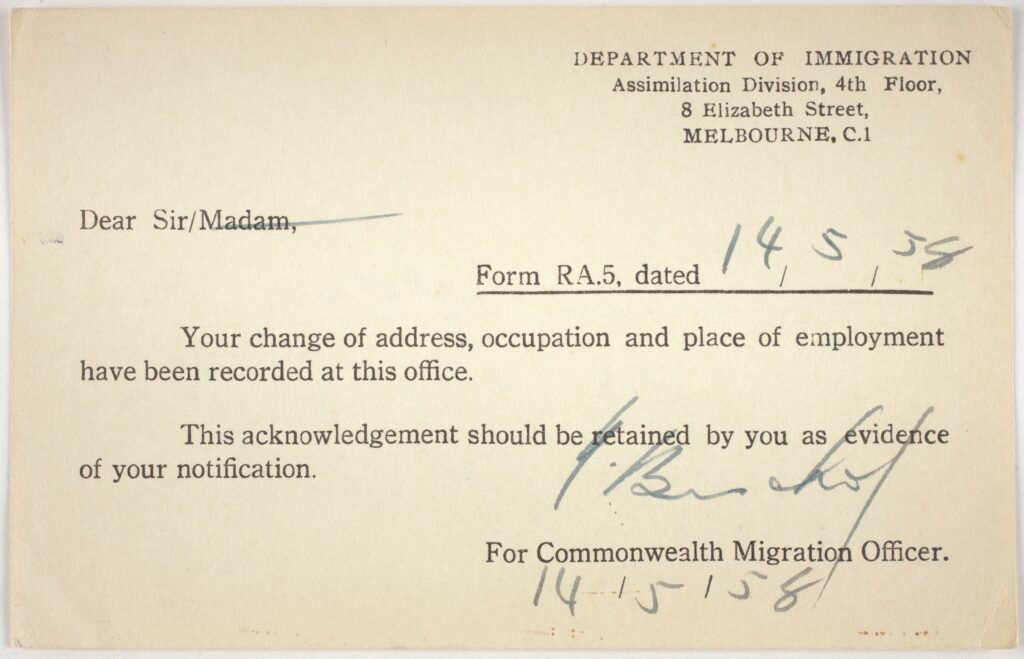 Change of address