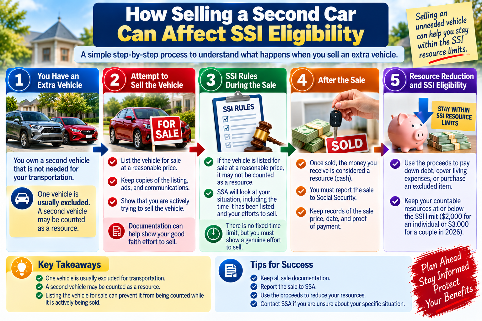 how selling a second car can affect SSI eligibility